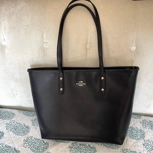 Navy blue Coach tote.